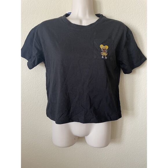 LOL Surprise Glitterati Queen Bee Embroidered Short Sleeve Crop T Shirt Top - Picture 1 of 4